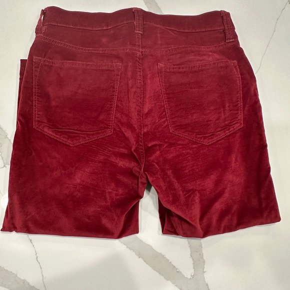 J. Crew Crimson 9" High-Rise Toothpick Velvet Pants Size: 28 (NWT) - Picture 4 of 10
